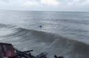Kondisi gelombang air laut di pesisir Balikpapan usai kejadian rumah ambruk. (Foto: Istimewa)