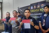 Polsek Samarinda saat merilis kasus pencurian. (Foto: detikKalimantan/M Budi K)