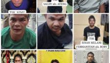 9 tersangka jaringan narkoba yang menyerang polisi di Katingan, Kaltim ditangkap polisi, Sabtu (11/9/2026). (Foto: Istimewa)