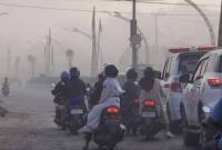 Kondisi kabut asap yang menyelimuti Kota Sampit pada pagi hari, Rabu (5/8/2026) kemarin. (Foto: Istimewa)