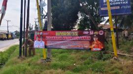 BPBD Balangan pasang spanduk imbauan di sejumlah titik strategis. Foto : MC Balangan