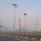 Kabut asap yang menyelimuti Bandara Internasional Syamsudin Noor di Banjarbaru, Kalimantan Selatan pada Rabu pagi. (Foto: Antara)