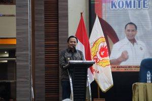 Wagub Kalsel menyampaikan sambutan dan membuka Musorprov KONI. Foto : istimewa
