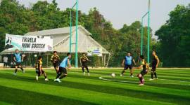 Suasana pertandingan Turnamen Mini Soccer Piala Bupati Cup 2026 di Lapangan Trivela Mini Soccer, Kecamatan Paringin Selatan, Selasa (4/8/2026).