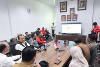 Suasana saat peninjauan kesiapsiagaan pengendalian karhutla di Kabupaten Sambas dan Kabupaten Bengkayang, Kalimantan Barat. (Foto: Antara/Narwati)