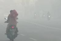 Kabut asap di Banjarbaru. (Foto: detikKalimantan/Khairun Nisa)
