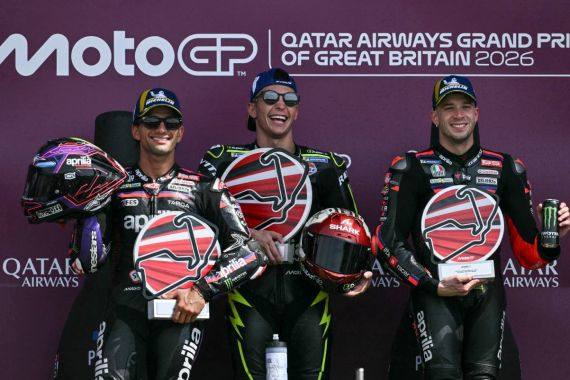 Podium Juara MotoGP Inggris 2026. (Foto: Istimewa) 