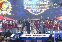 SMAN 2 Katingan Kuala, Kalteng juara Lomba Cerdas Cermat 4 Pilar MPR RI 2026. (YouTube @MPRGOID)