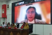 Staf Ahli Menteri Kehutanan Bidang Perubahan Iklim Prof Haruni Krisnawati saat kegiatan rapat koordinasi pencegahan karhutla Provinsi Bengkulu, di Bengkulu, Selasa (1/9/2026). (Foto: Antara/Boyke Ledy W)