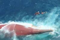 Kondisi KM Virgo Transport 8 yang ditemukan dalam kondisi terbalik di laut Jawa. (Foto: Kompas.com)