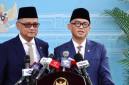 Menteri Haji dan Umrah Mochamad Irfan Yusuf (kiri) bersama Wakil Menteri Haji dan Umrah Dahnil Anzar Simanjuntak memberikan keterangan pers seusai menghadap Presiden Prabowo Subianto di Istana Kepresidenan RI, Jakarta, Senin (28/9/2026). (Foto: Antara/Irfansyah Nasution)
