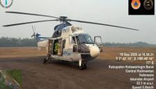 
Helikopter tipe Super Puma AS332L saat tiba di Bandar Udara Iskandar. (Foto: HO-BPBD Kobar)