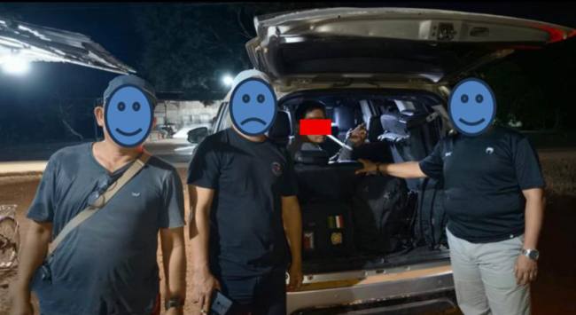 Tim Gakkum dan Reskrimsus Polda Kalteng mengamankan Pelaku BG. (Foto: Istimewa)