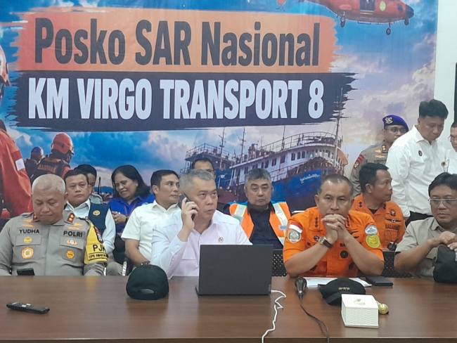 Menteri Perhubungan Dudy Purwaghandy memantau langsung update evakuasi penumpang Kapal Virgo Transport 8 di Pelabuhan Trisakti, Banjarmasin,, Minggu (13/9/2026) (SuarIndonesia/YI)