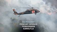 Salah satu helikopter BNPB yang ikut melakukan pemadaman kebakaran hutan dan lahan di Indonesia. (Foto: HO-Sekretariat Kabinet