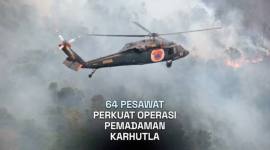 Salah satu helikopter BNPB yang ikut melakukan pemadaman kebakaran hutan dan lahan di Indonesia. (Foto: HO-Sekretariat Kabinet