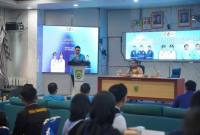 Ketua DPD KNPI Balangan, Harry Khairil Hadi menyampaikan, sambutan pada acara KNPI Young Leaders Academy 2026, Sabtu (26/9/2026). (SuarIndonesia/Adv)