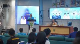 Ketua DPD KNPI  Balangan, Harry Khairil Hadi menyampaikan, sambutan pada acara KNPI Young Leaders Academy 2026, Sabtu (26/9/2026). (SuarIndonesia/Adv)