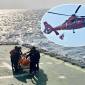 Tim SAR gabungan mengevakuasi satu jasad yang baru ditemukan untuk dinaikkan ke Helikopter HR 3601 dalam operasi SAR hari kedelapan kecelakaan KM Virgo Transport 8, di perairan Masalembo, Laut Jawa, Minggu (20/9/2026). (Foto: HO-Basarnas)