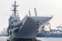 Kapal Induk Giuseppe Garibaldi saat bersandar di Dermaga 107, Pelabuhan Tanjung Priok, Jakarta Utara, Jumat (18/9/2026). (Foto: Antara/Walda Marison)