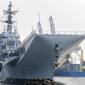 Kapal Induk Giuseppe Garibaldi saat bersandar di Dermaga 107, Pelabuhan Tanjung Priok, Jakarta Utara, Jumat (18/9/2026). (Foto: Antara/Walda Marison)