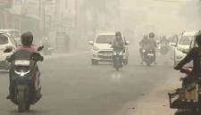 Kabut asap, Jumat (18/9/2026) sore di Pangkalan Bun. (Sigit Pamungkas)