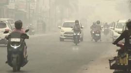 Kabut asap, Jumat (18/9/2026) sore di Pangkalan Bun. (Sigit Pamungkas)