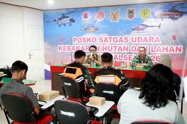 Satgas Udara Kalsel siagakan tiga helikopter tangani Karhutla. (Foto: HO-MC Kalsel)