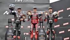 
Top-3 GP Jepang 2026. Dari Kiri: Jorge Martin, Marc Marquez dan Marco Bezzecchi. (Foto: Twitter Michelin Motorsport @Michelin_Sport)