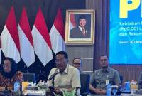 Menteri Hukum Supratman Andi Agtas dalam konferensi pers di Jakarta, Senin (26/10/2026). (Foto: Antara/Laily Rahmawaty)