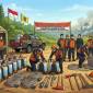 
Ilustrasi visual yang menggambarkan kesiapan bantuan peralatan pencegahan dan penanggulangan kebakaran hutan serta lahan (karhutla) untuk 13 kabupaten di Kalimantan Tengah. (SI/UT/@Gemini.Ai)