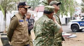 Kepala Badan Nasional Penanggulangan Bencana (BNPB) Kristomei Sianturi (kiri) dalam kunjungan kerja penanganan karhutla di Banjarbaru, Kalimantan Selatan, Senin (19/10/2026). (Foto: HO-Pemprov Kalsel)