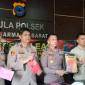 Kapolresta Banjarmasin, Kombes Polisi Riza Muttaqin SIK MH didampingi Kapolsek Banjarmasin Barat, Kompol Chaidir SIk, Kasat Reskrim, Kompol Eru Alsepa, SIK, MH, Kamis (8/10/2026) (SuarIndonesia/DO)
