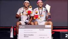 Fajar Alfian/Muhammad Shohibul Fikri menjuarai Denmark Open 2026 dengan mengalahkan pasangan ganda Malaysia Aaron Chia/Soh Wooi Yik 21-8 dan 21-11. (Foto: ig @badminton.ina)