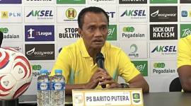 Sesi Pre-Match Press Conference PS Barito Putera yang akan menghadapi Persiba Balikpapan pada pekan kelima Grup Timur Liga 2 Pegadaian Championship 2026–2027. (Foto: RRI/Roby)