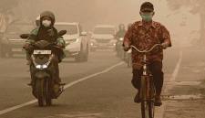 Foto ilustrasi kabut asap akiba karhutla yang menyelimuti kota Palangka Raya. (HO-AntaraFoto)