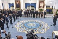 Presiden Prabowo Subianto melantik sejumlah Menteri, Wamen dan Kepala Lembaga Kebinet Merah Putih di Istana Negara, Jakarta, Kamis (1/10/2026). (Foto: Antara/Galih Pradipta)
