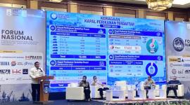 Direktur Kapal Perikanan dan Alat Penangkapan Ikan Kementerian Kelautan dan Perikanan Mochamad Idnillah menyampaikan paparan dalam forum nasional industri perkapalan di Jakarta, Rabu (21/10/2026). (Foto: Antara/Shofi Ayudiana)